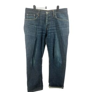 Gustin Jeans Mens Dark California Slim Selvedge Raw Denim Button Fly 36X30